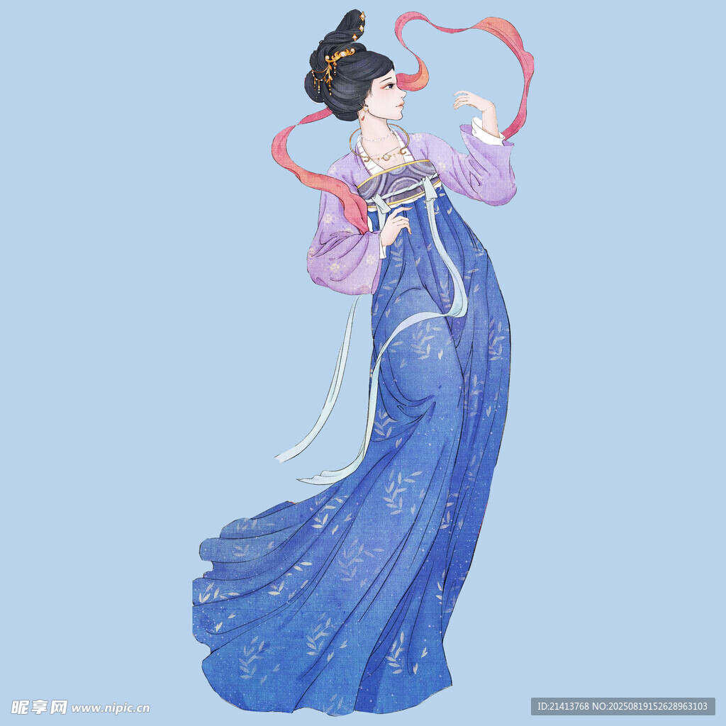 古典漢服女子翩翩起舞