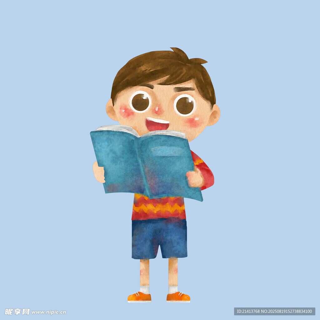 小男孩專注閱讀書籍