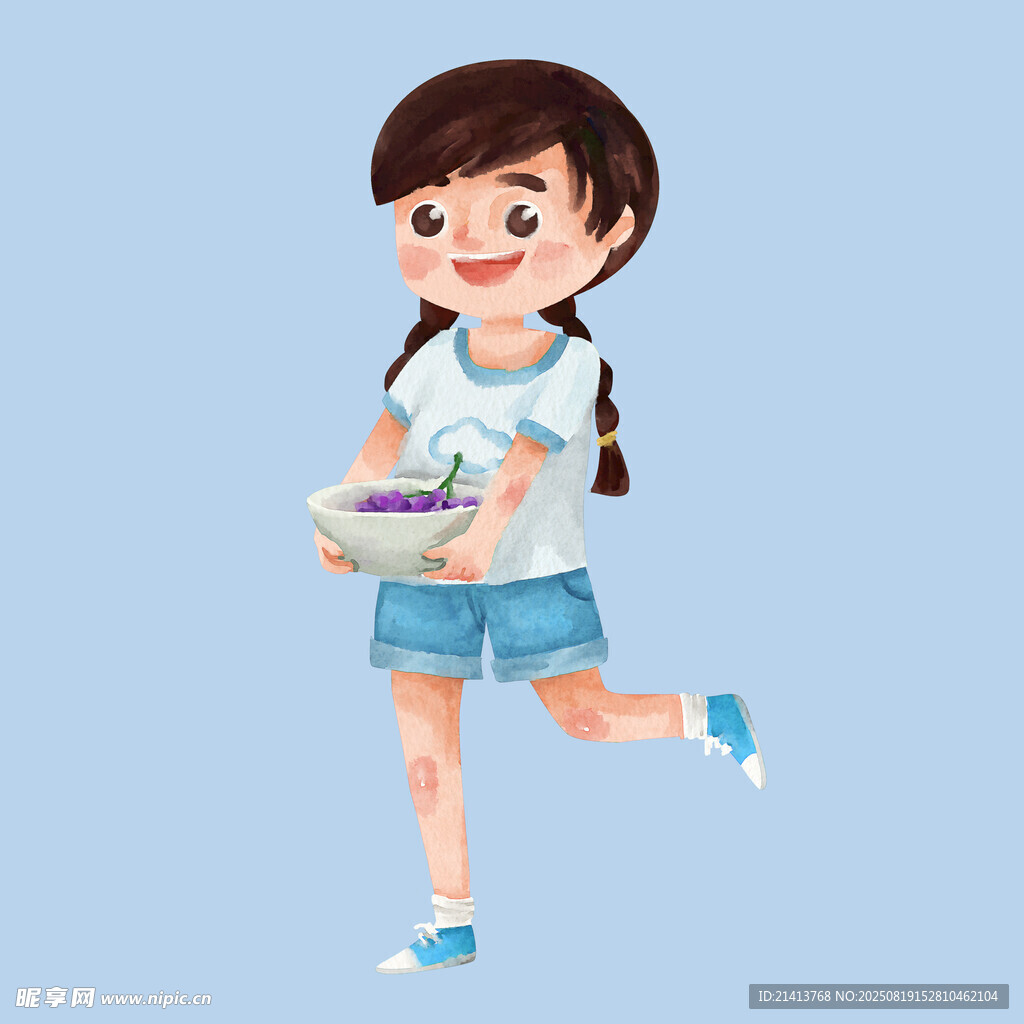 奔跑的女孩抱著書本
