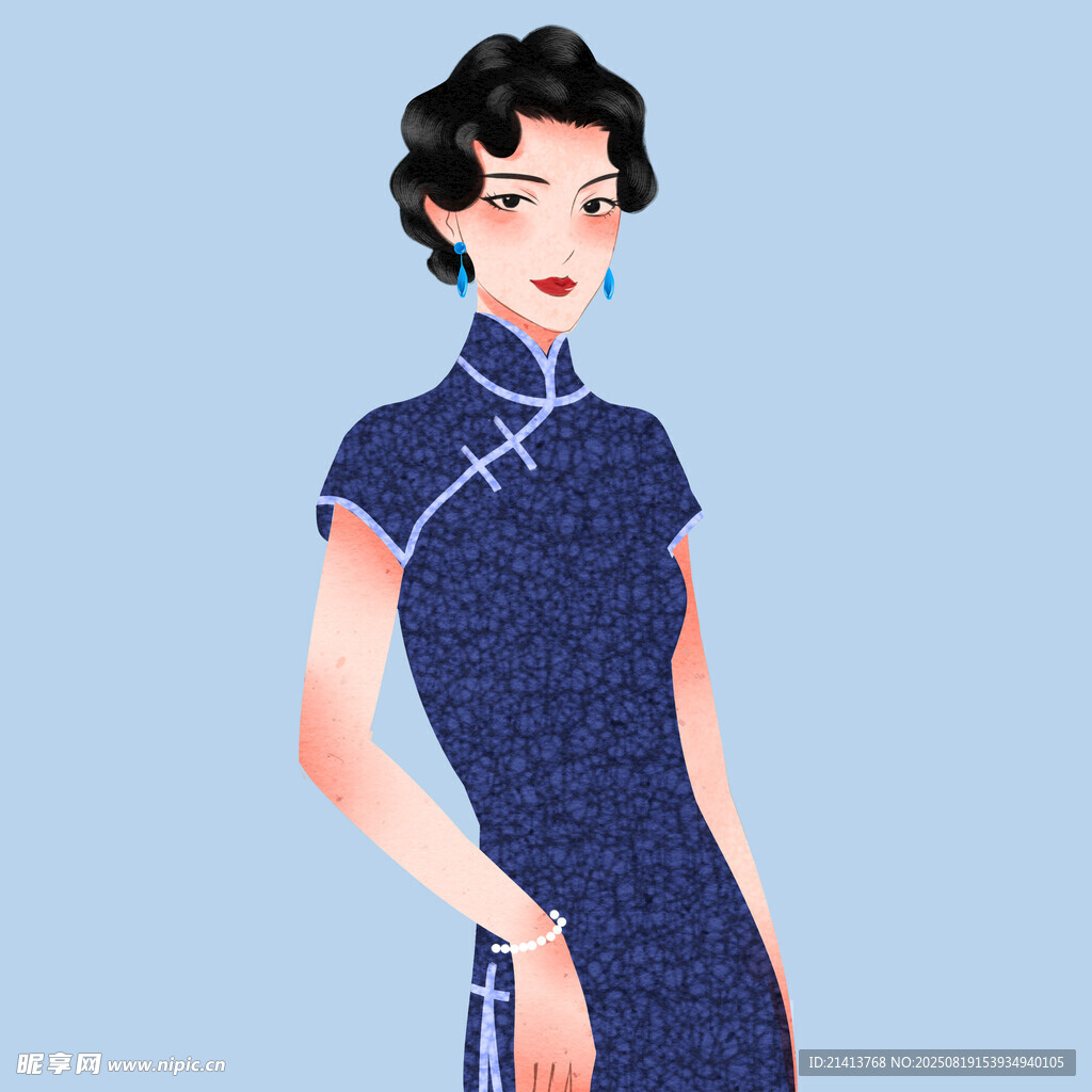 復古旗袍女子優(yōu)雅身姿