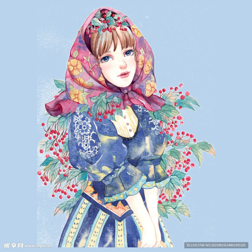 身著民族服飾的美麗少女
