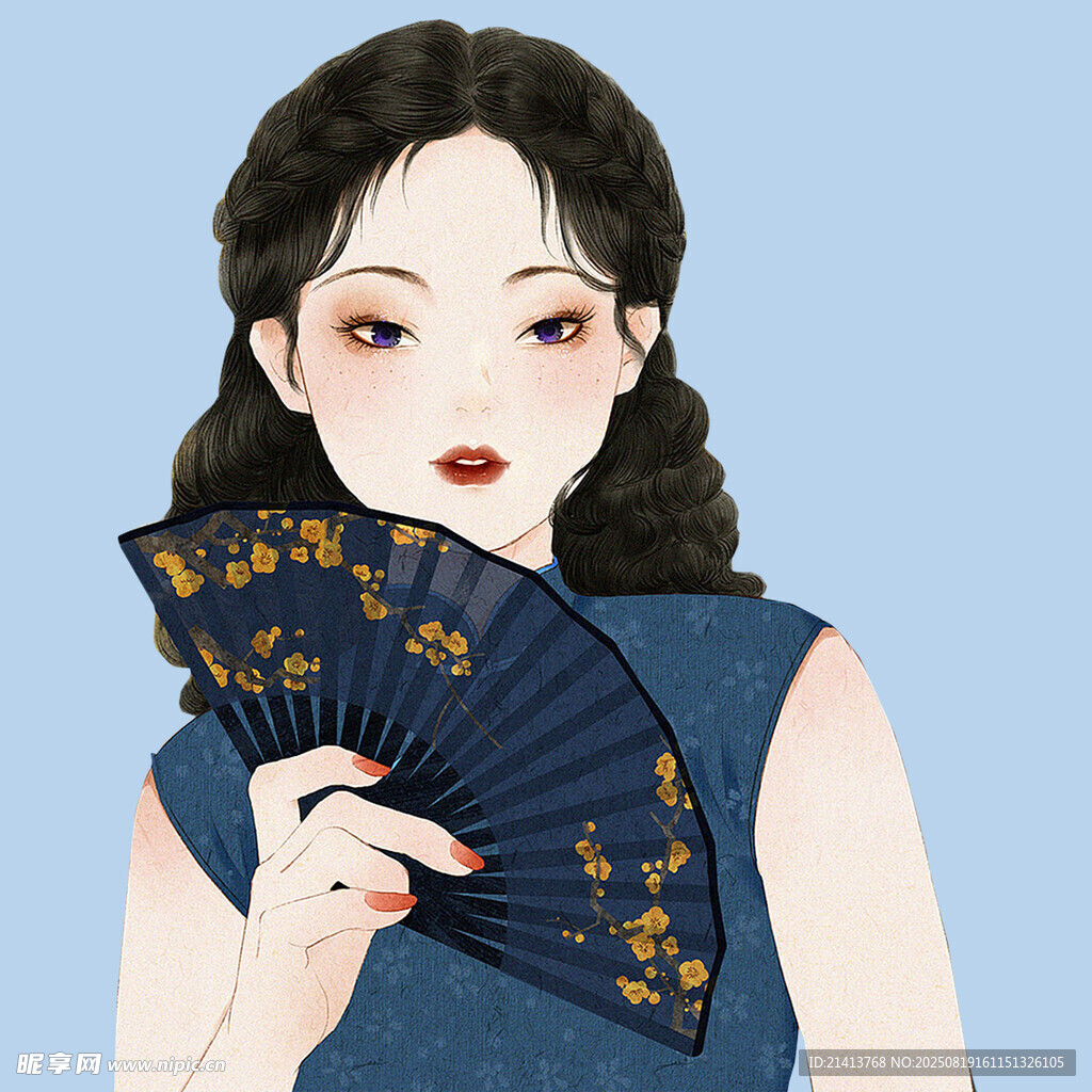 持扇古風(fēng)女子