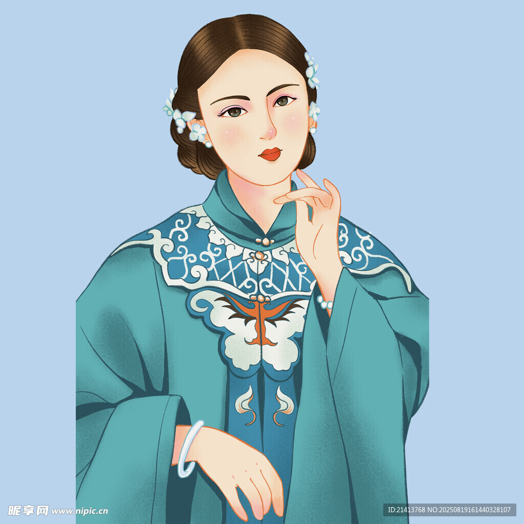 古典旗袍女子優(yōu)雅姿態(tài)