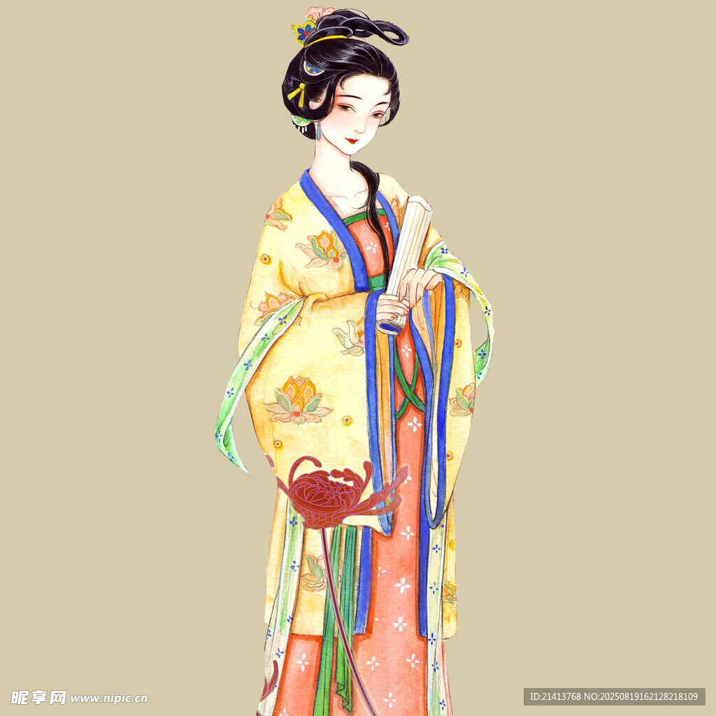 古典漢服女子優(yōu)雅立像
