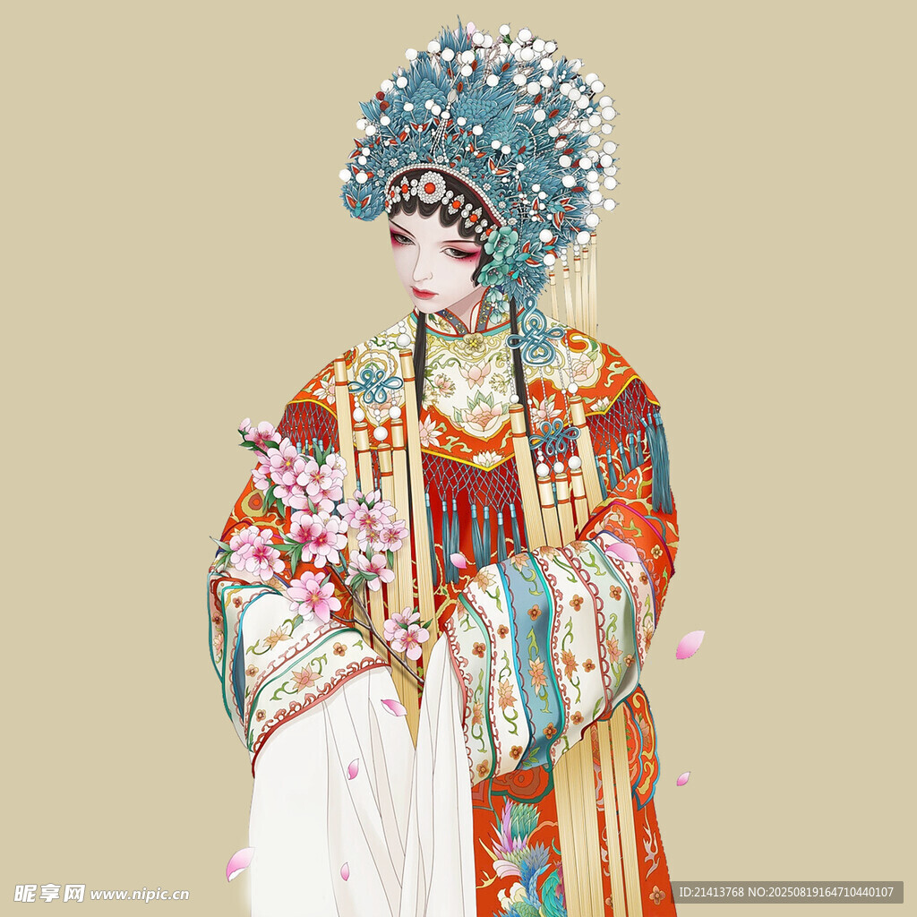 京劇扮相的華麗戲曲人物
