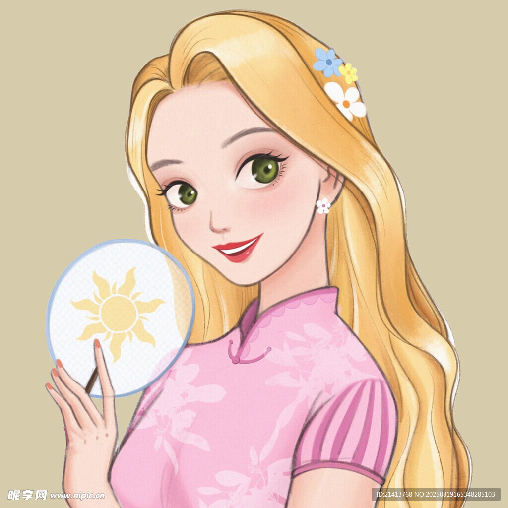 金發(fā)女孩手持帶星圓球