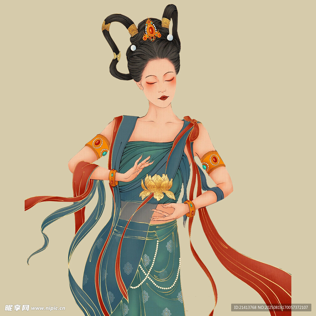 唐代飛天仕女圖