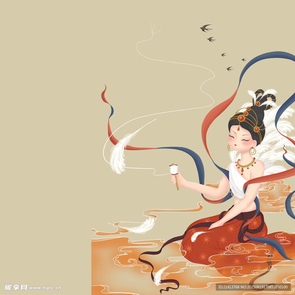 敦煌飛天神女飄逸美姿