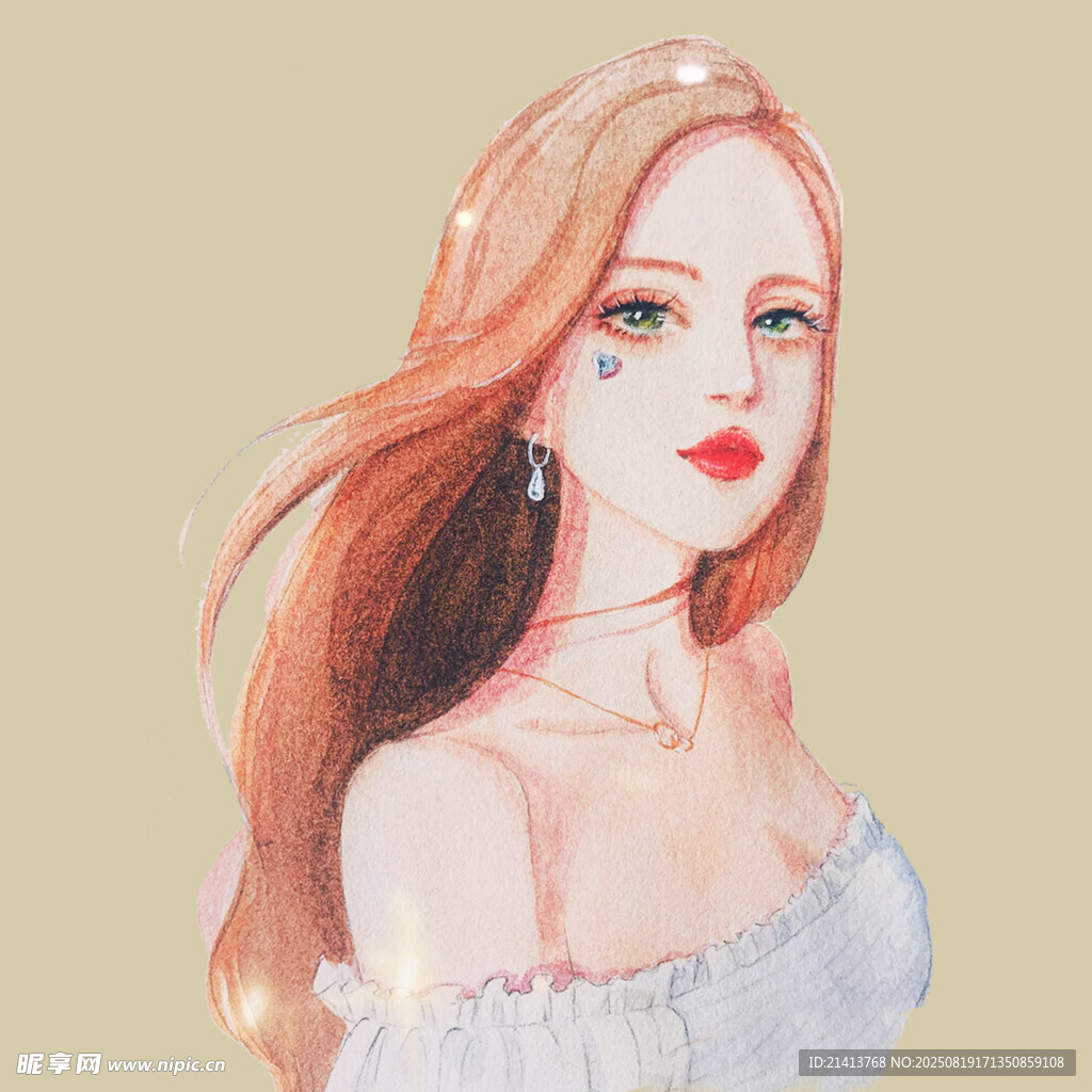 夢(mèng)幻長(zhǎng)發(fā)少女唯美插畫