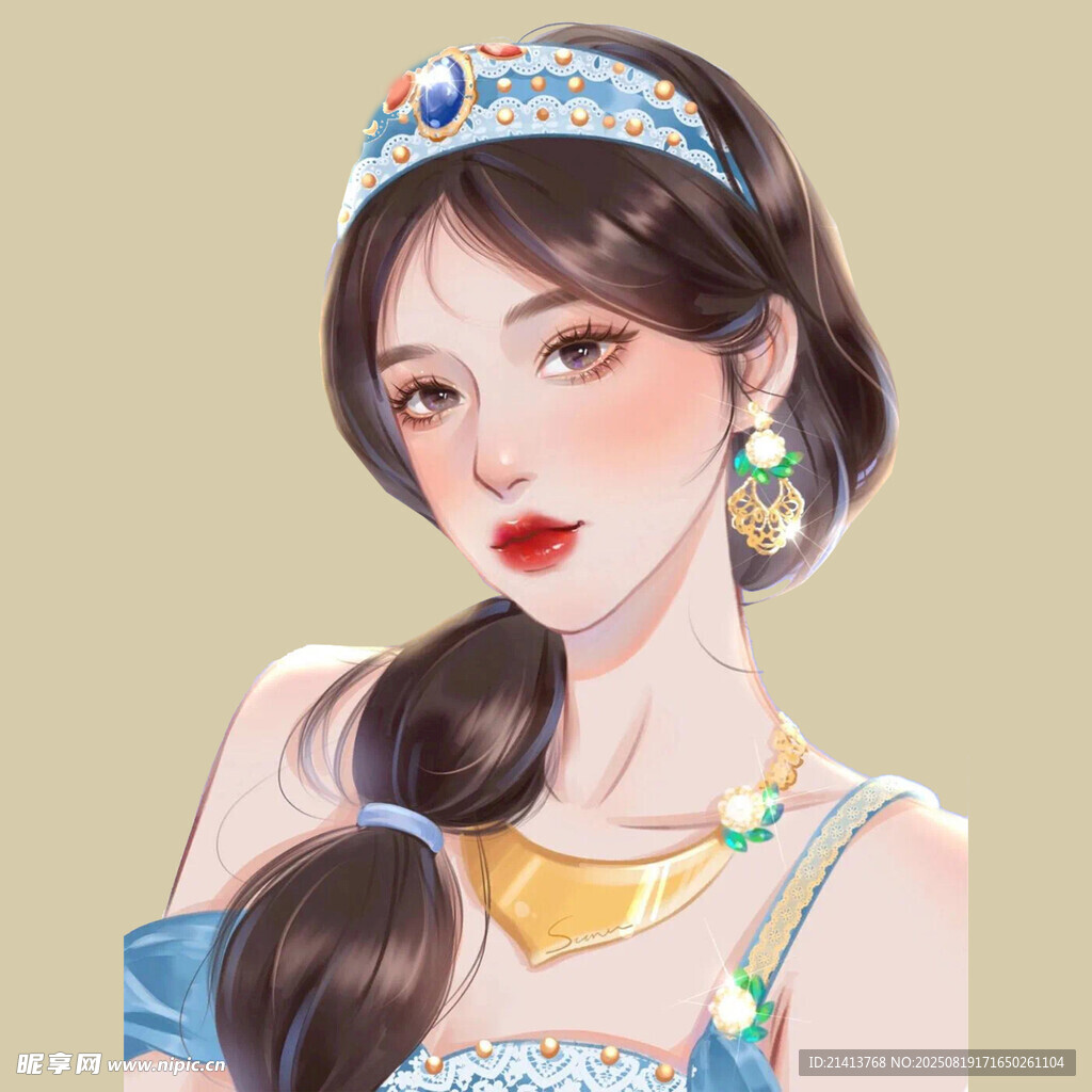 古風(fēng)發(fā)飾少女優(yōu)雅形象