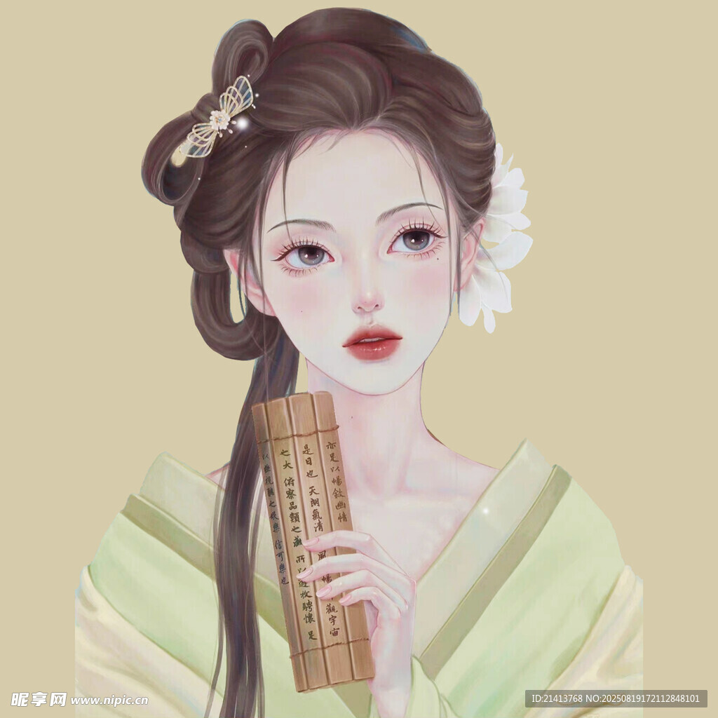 古風(fēng)持卷佳人