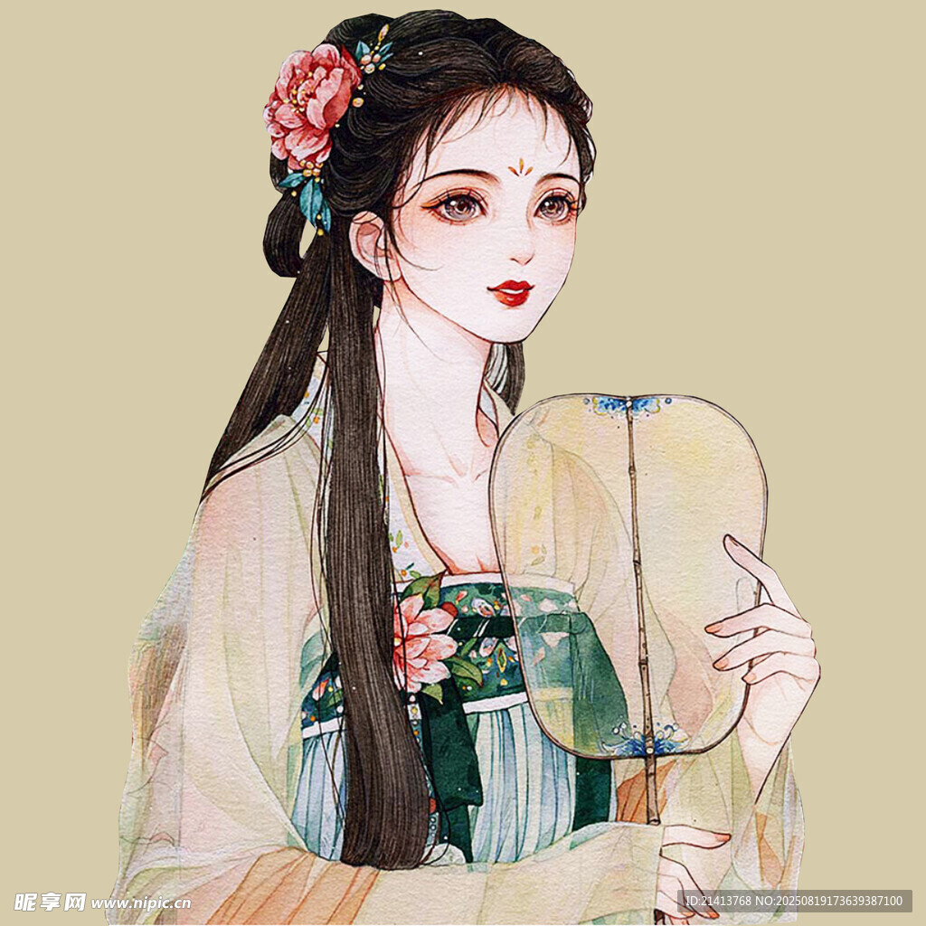 古風(fēng)持扇美人