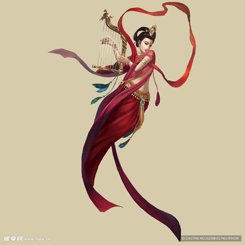 古風(fēng)飛天神女形象插畫(huà)