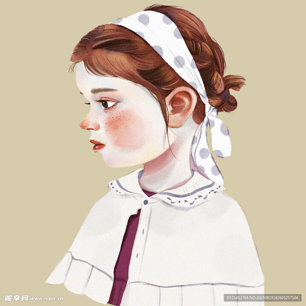 復(fù)古裝扮的優(yōu)雅少女