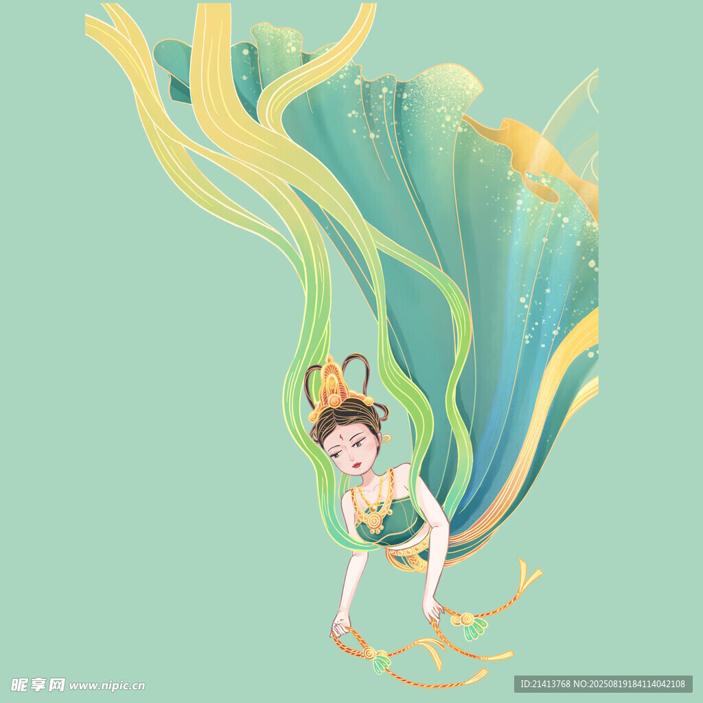 敦煌飛天仙女插畫(huà)