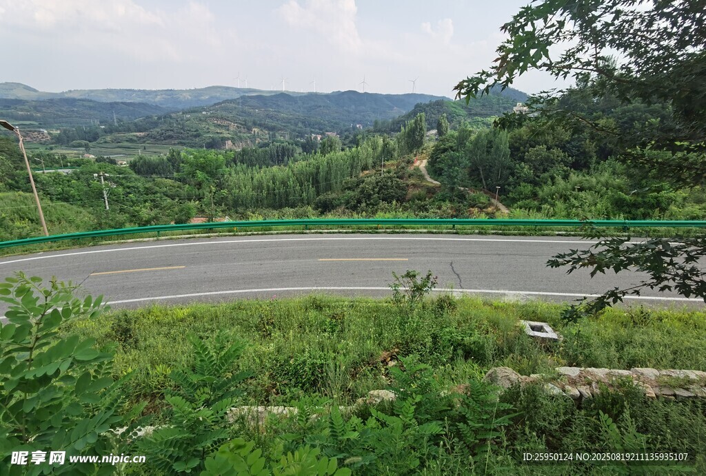 山間蜿蜒公路綠意盎然