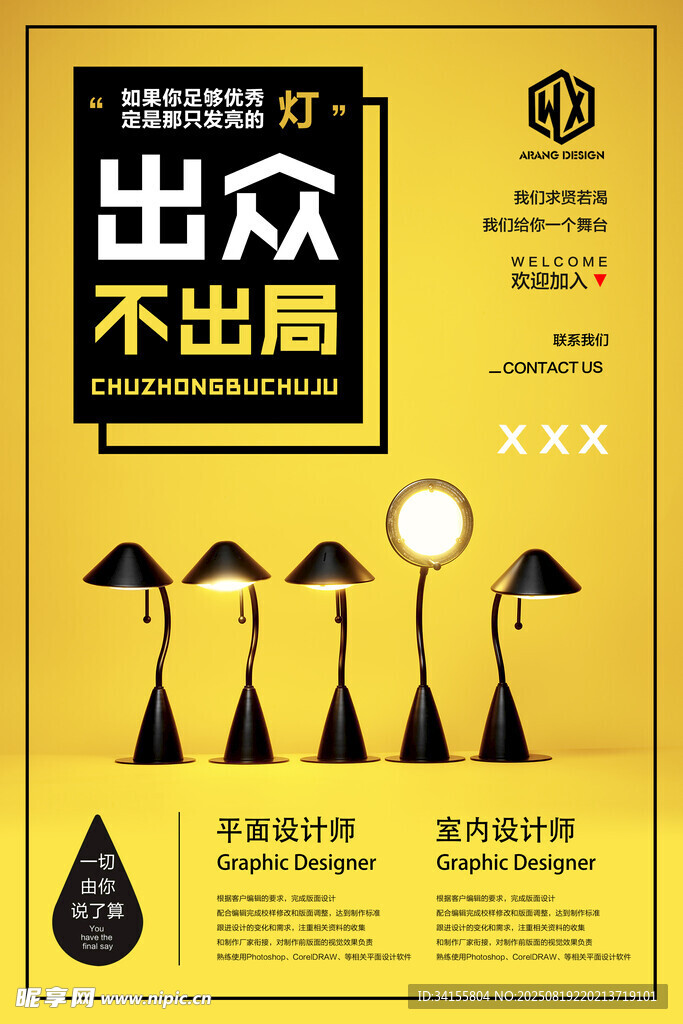 出眾不出局職場勵(lì)志海報(bào)