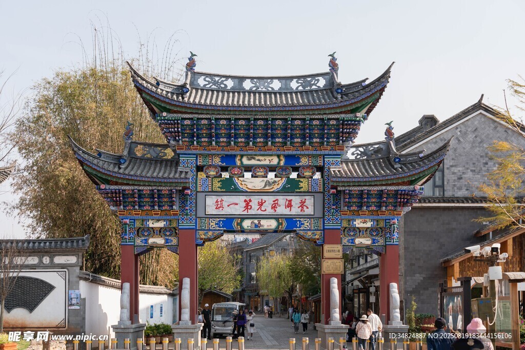 古色古香的中式牌坊景觀