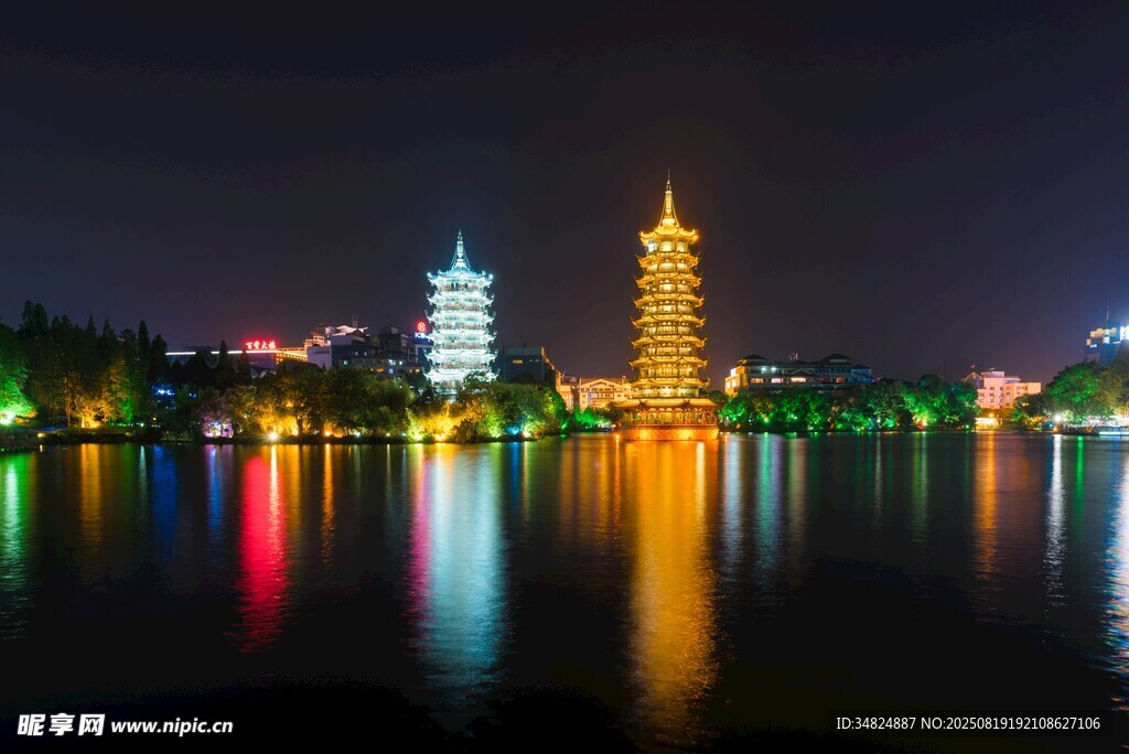 湖畔璀璨夜景