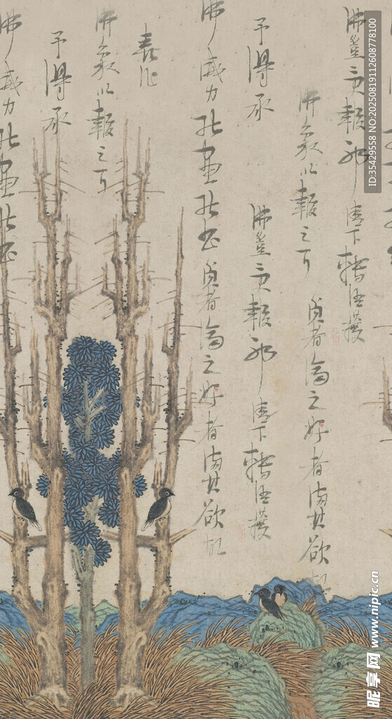 水墨花鳥圖中的靈動(dòng)瞬間