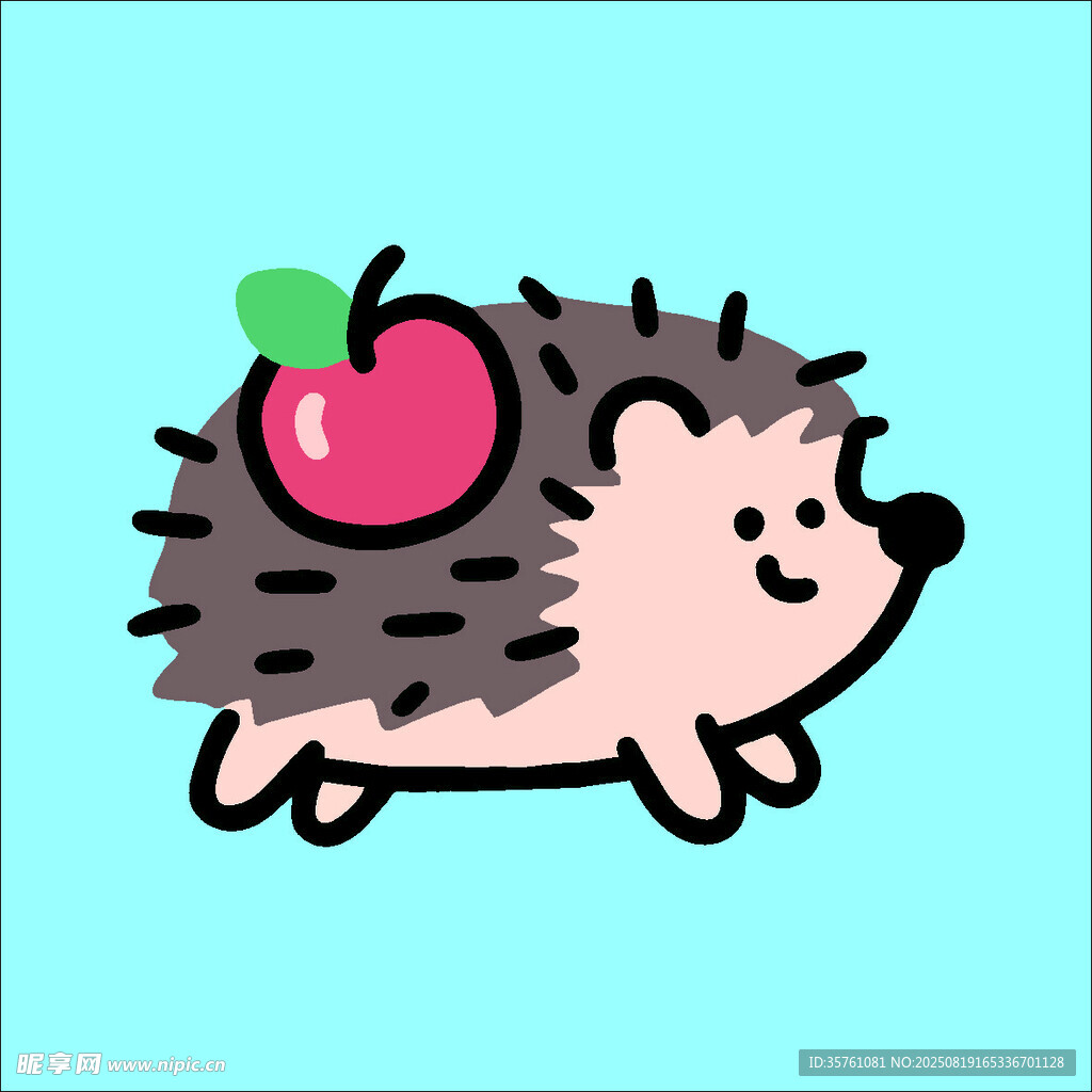 刺猬創(chuàng)意抽象兒童手繪插畫