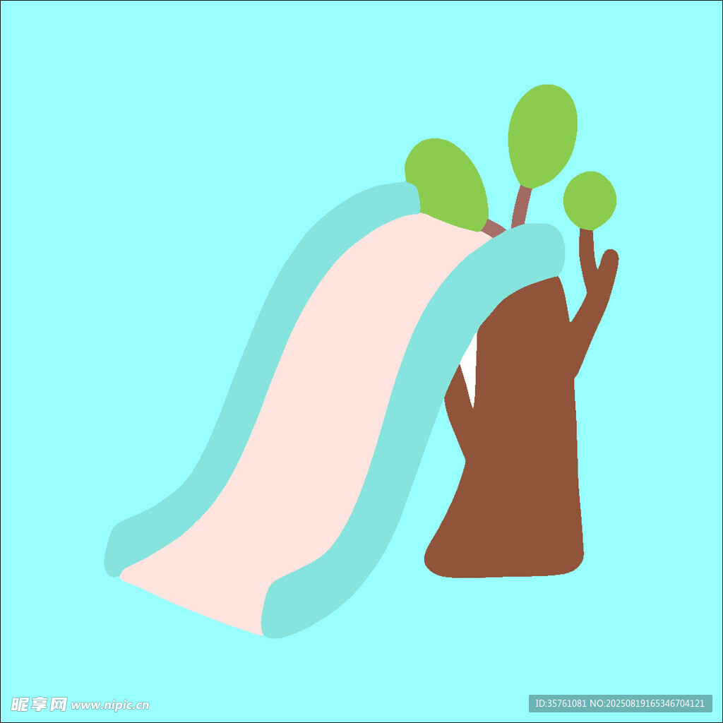 卡通滑梯創(chuàng)意抽象兒童手繪插畫