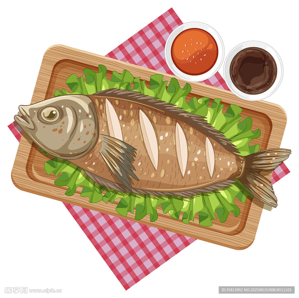 烤魚插圖