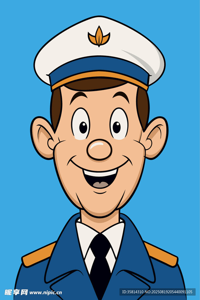 微笑的帥氣海軍軍官