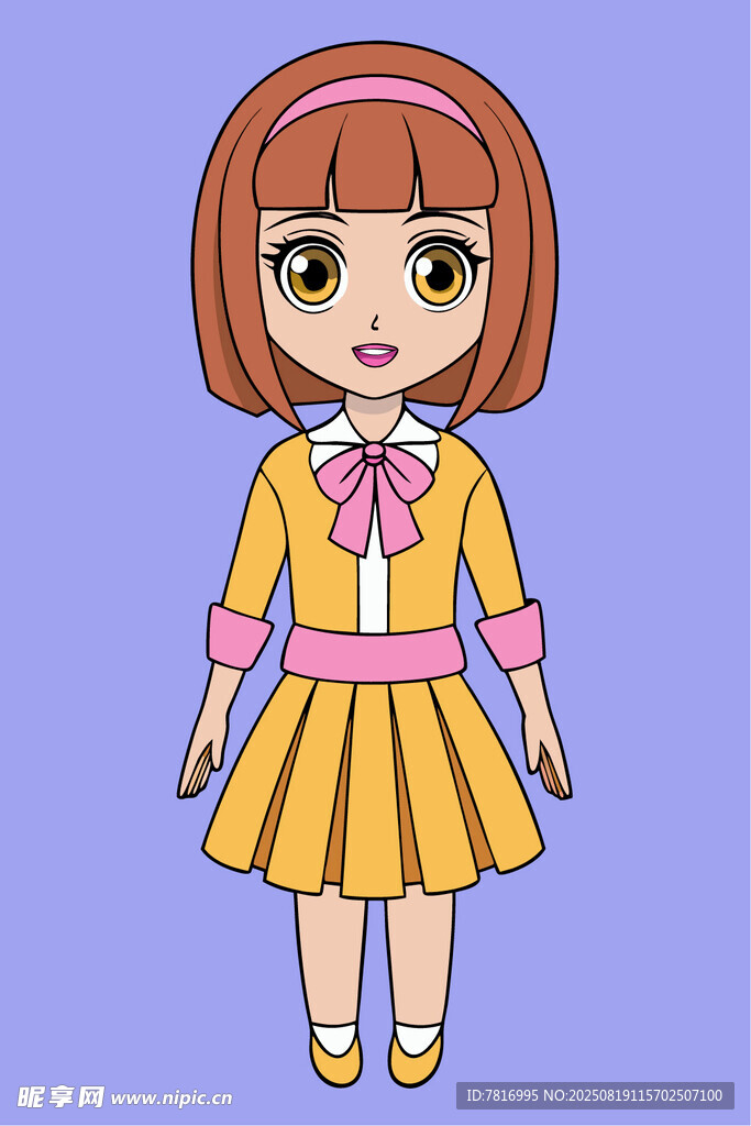 可愛卡通小女孩著裝形象