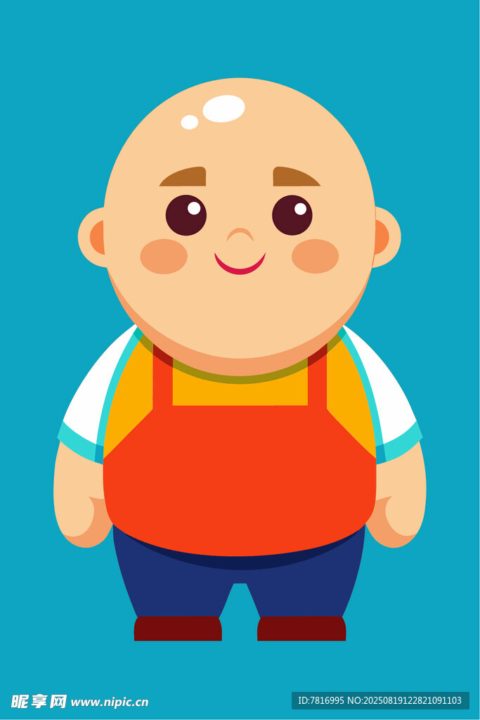 可愛光頭小男孩形象