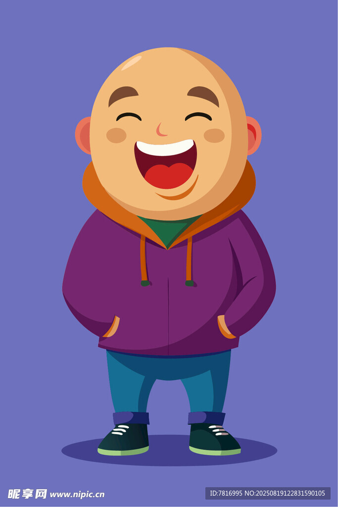 開心的光頭男子