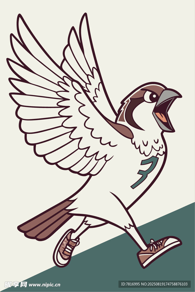 展翅疾飛的雀鳥(niǎo)