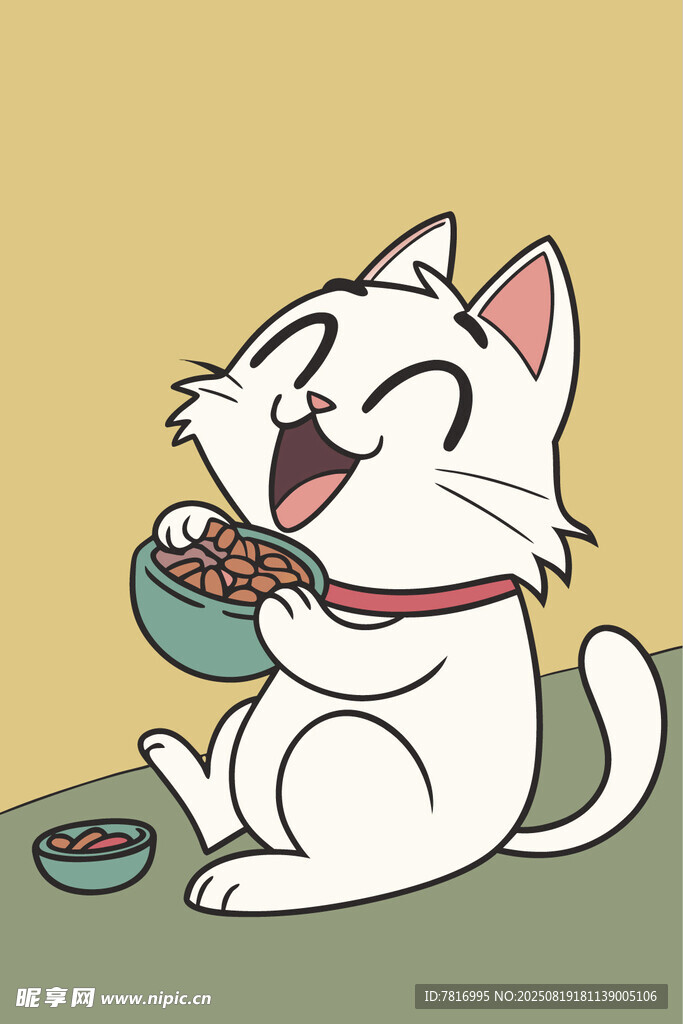 貓咪開心享用美味貓糧