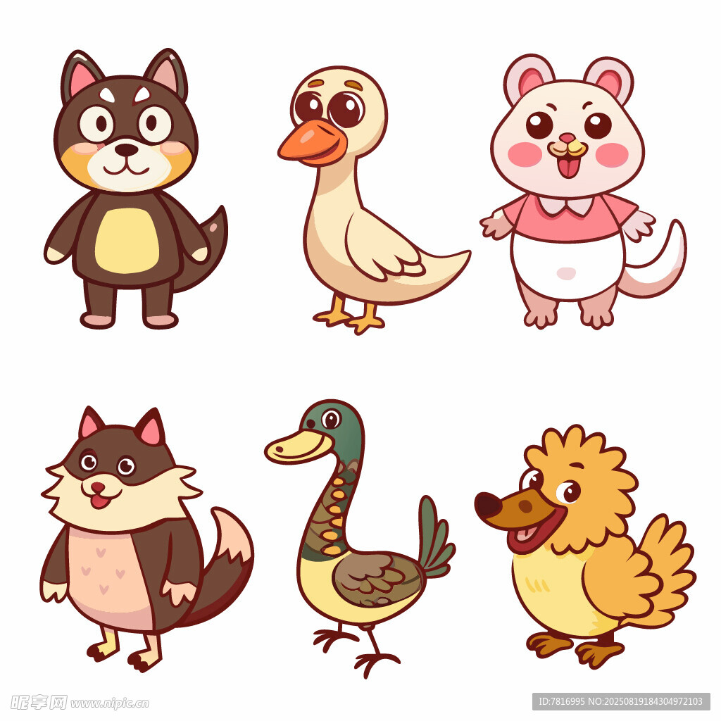 可愛卡通動物集合