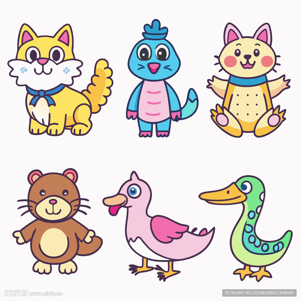 可愛卡通動物集合