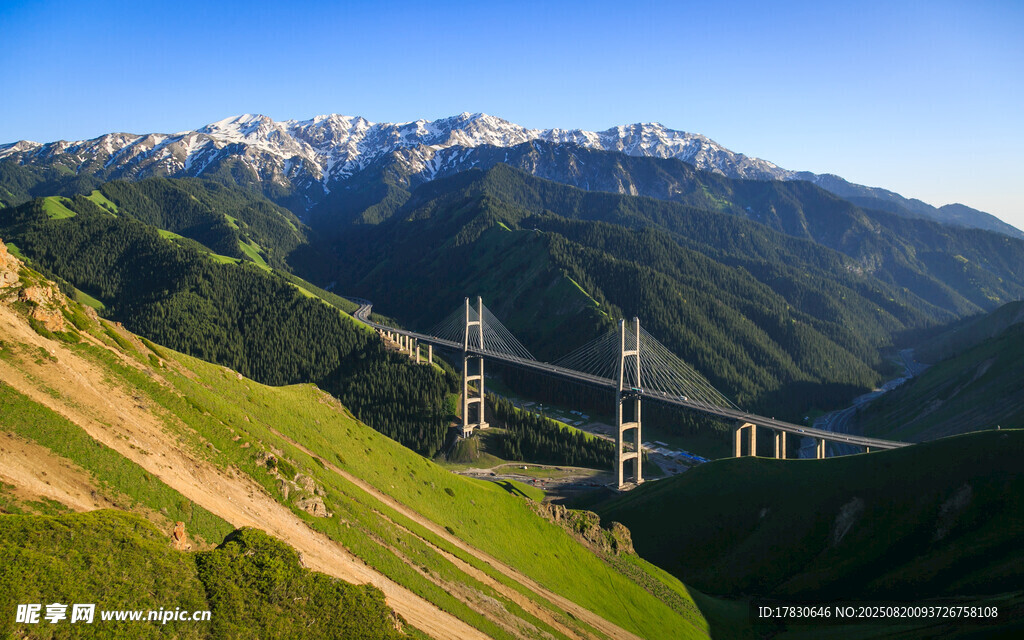高山間的壯麗橋梁景觀