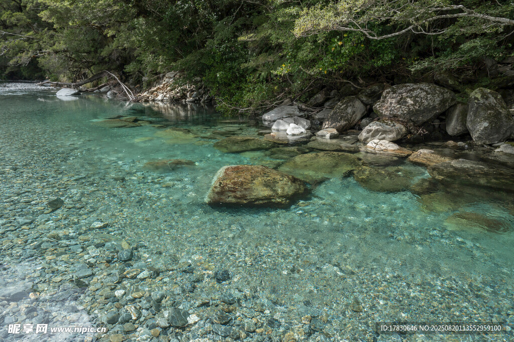 清澈見底的山間溪流