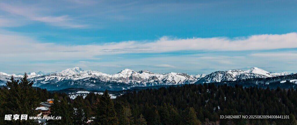 雪山森林美景