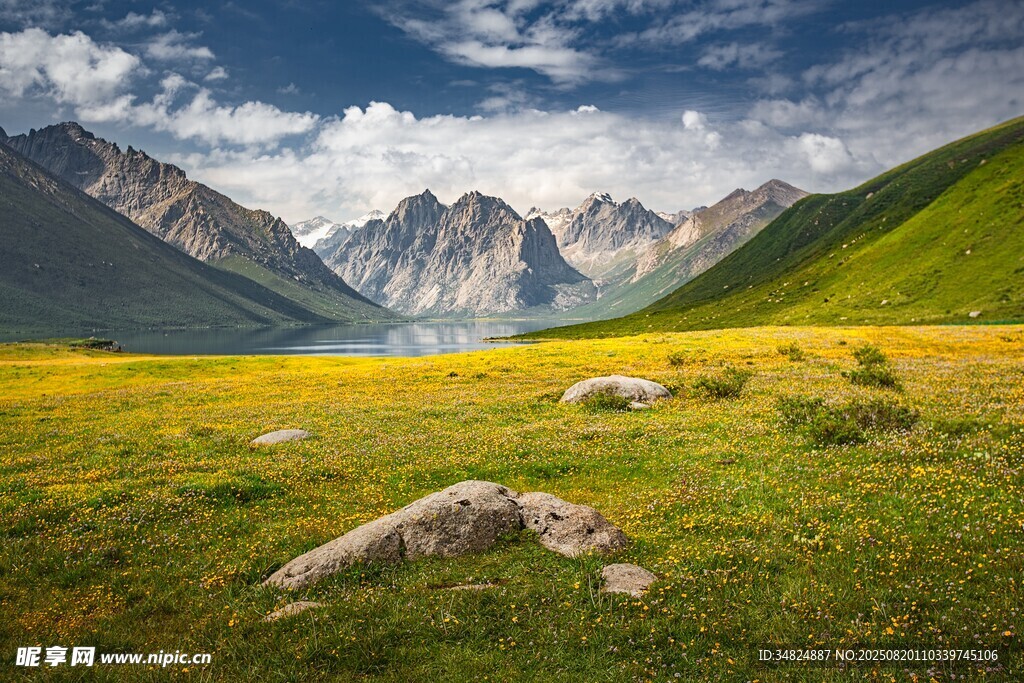 草原山巒美景