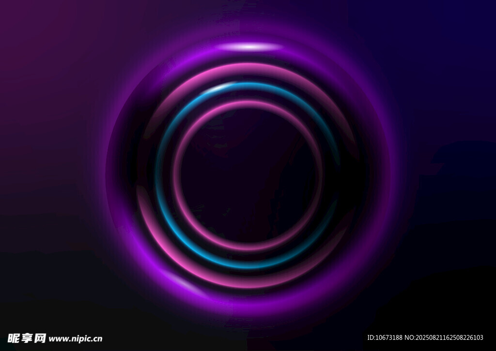 炫彩紫色發(fā)光環(huán)形特效