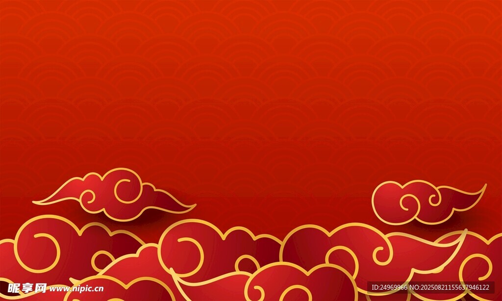 紅色祥云背景圖