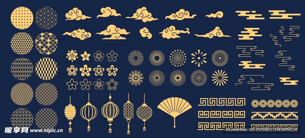 日式和風(fēng)裝飾圖案元素集