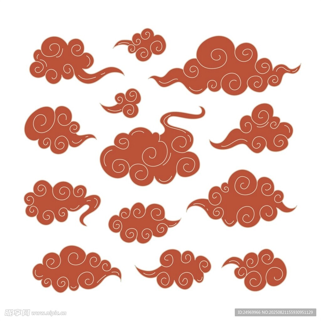 中式傳統(tǒng)紅色祥云圖案集
