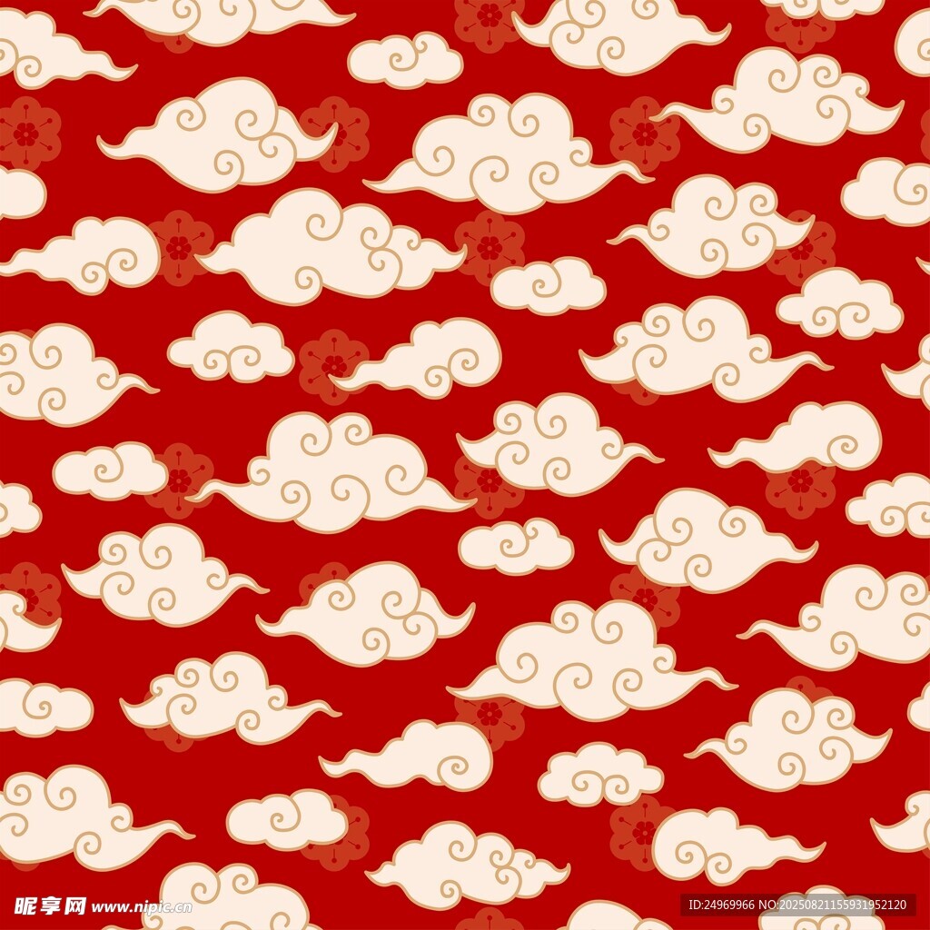 紅色云紋圖案背景
