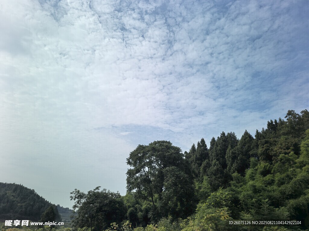 山林藍天美景