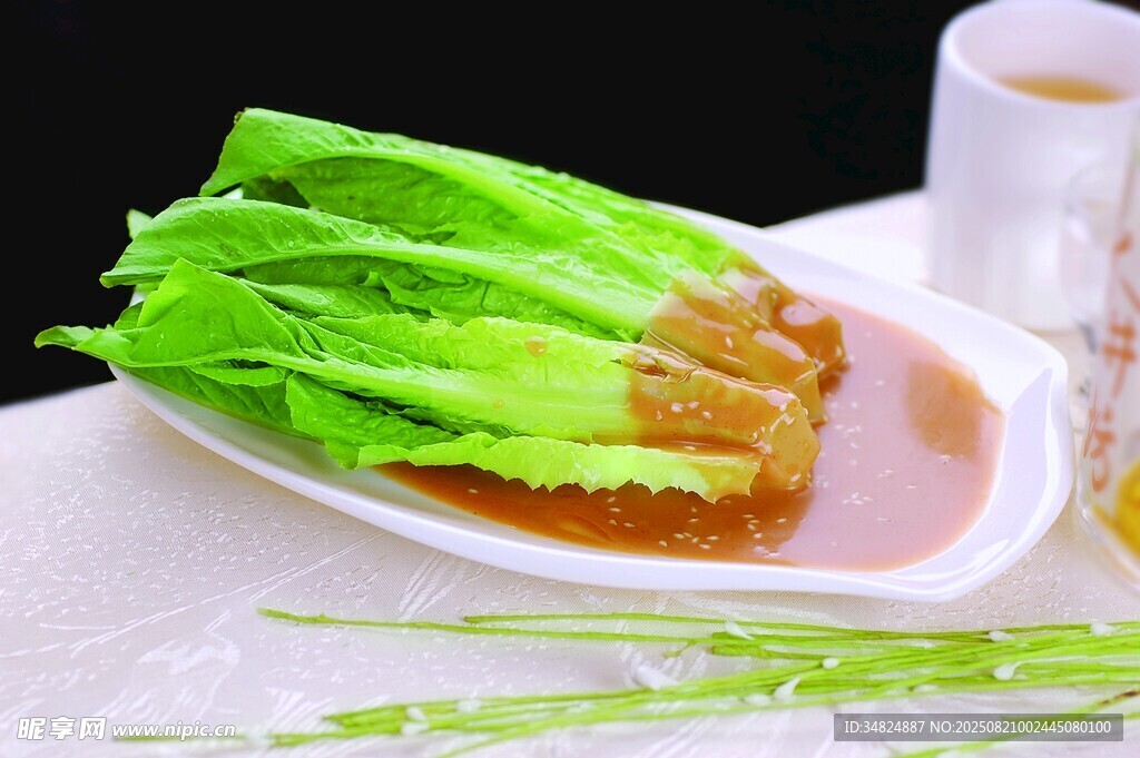 白灼生菜配蝦卷