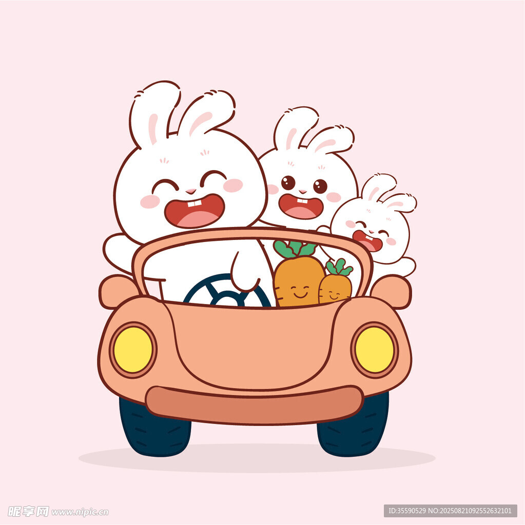 兔子一家開車出游