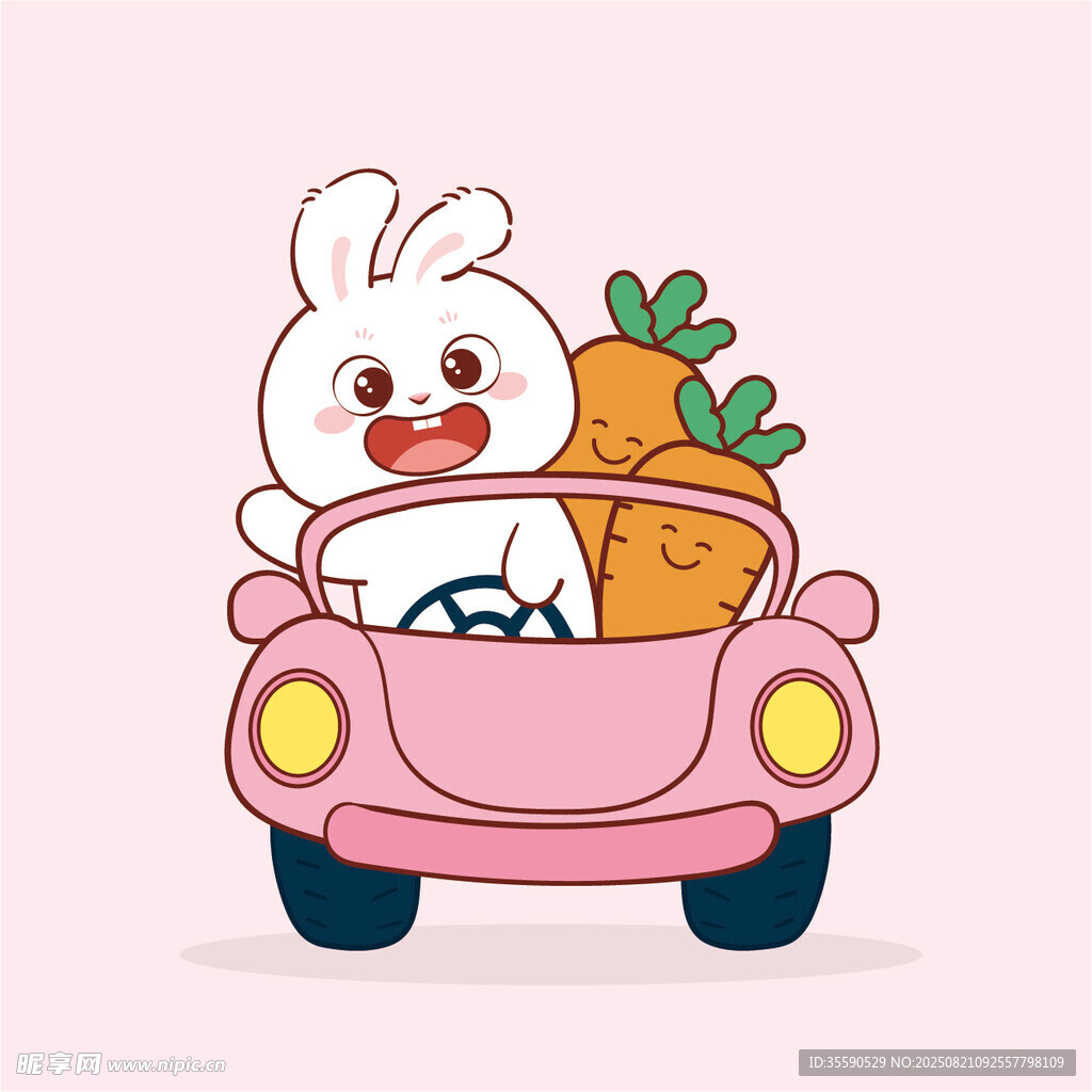 小兔駕車載著胡蘿卜