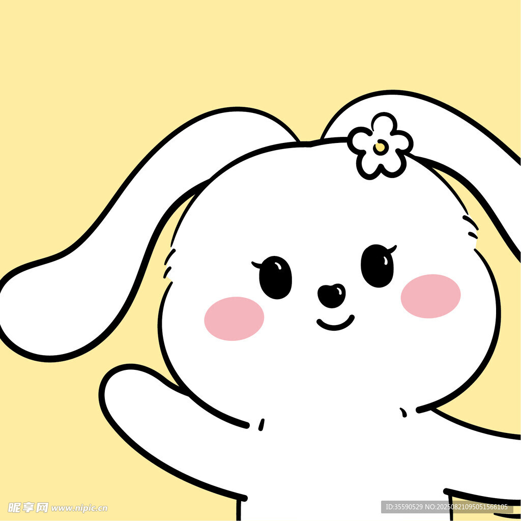 可愛小兔揮手打招呼