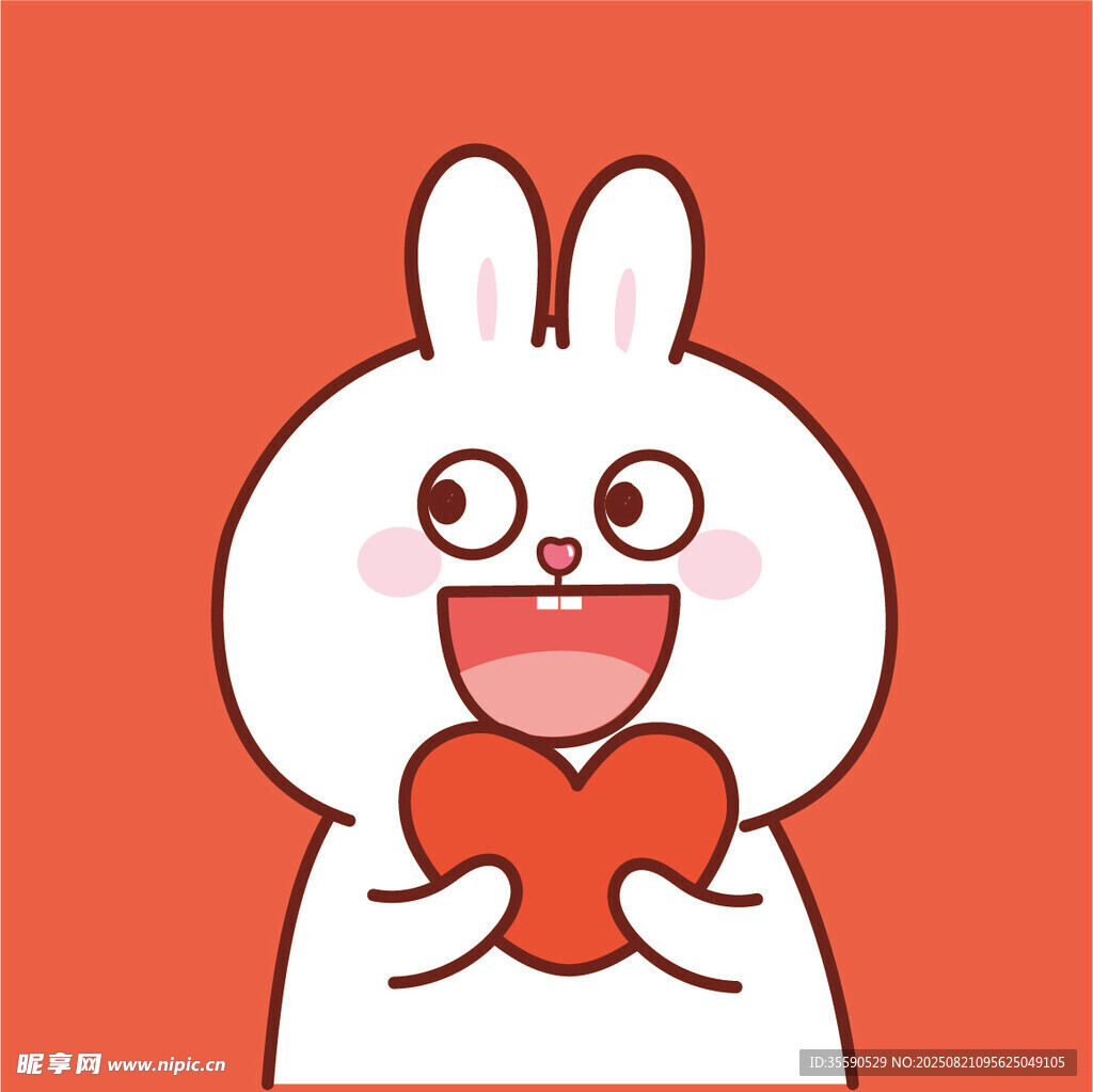 可愛(ài)兔子捧愛(ài)心